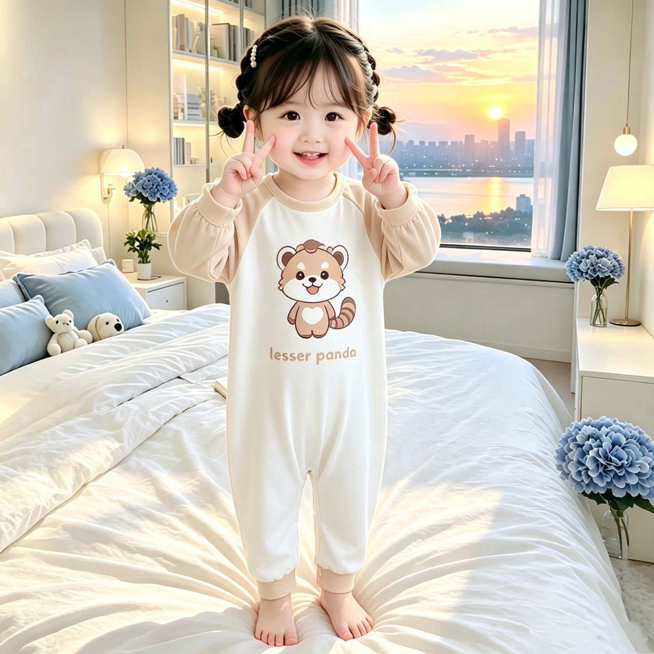 儿童小宝宝连体睡衣春秋长袖薄款女童防踢睡袋家居服婴幼儿园爬服