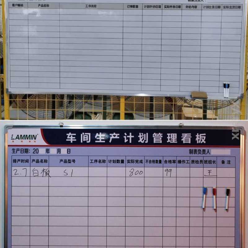 白板定制内容铝合金边框写字板磁板挂墙工厂车间生产管理计划看板-封面
