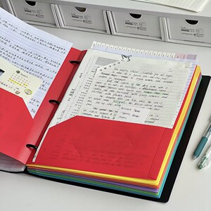 美式A4三孔活页文件夹分类插页