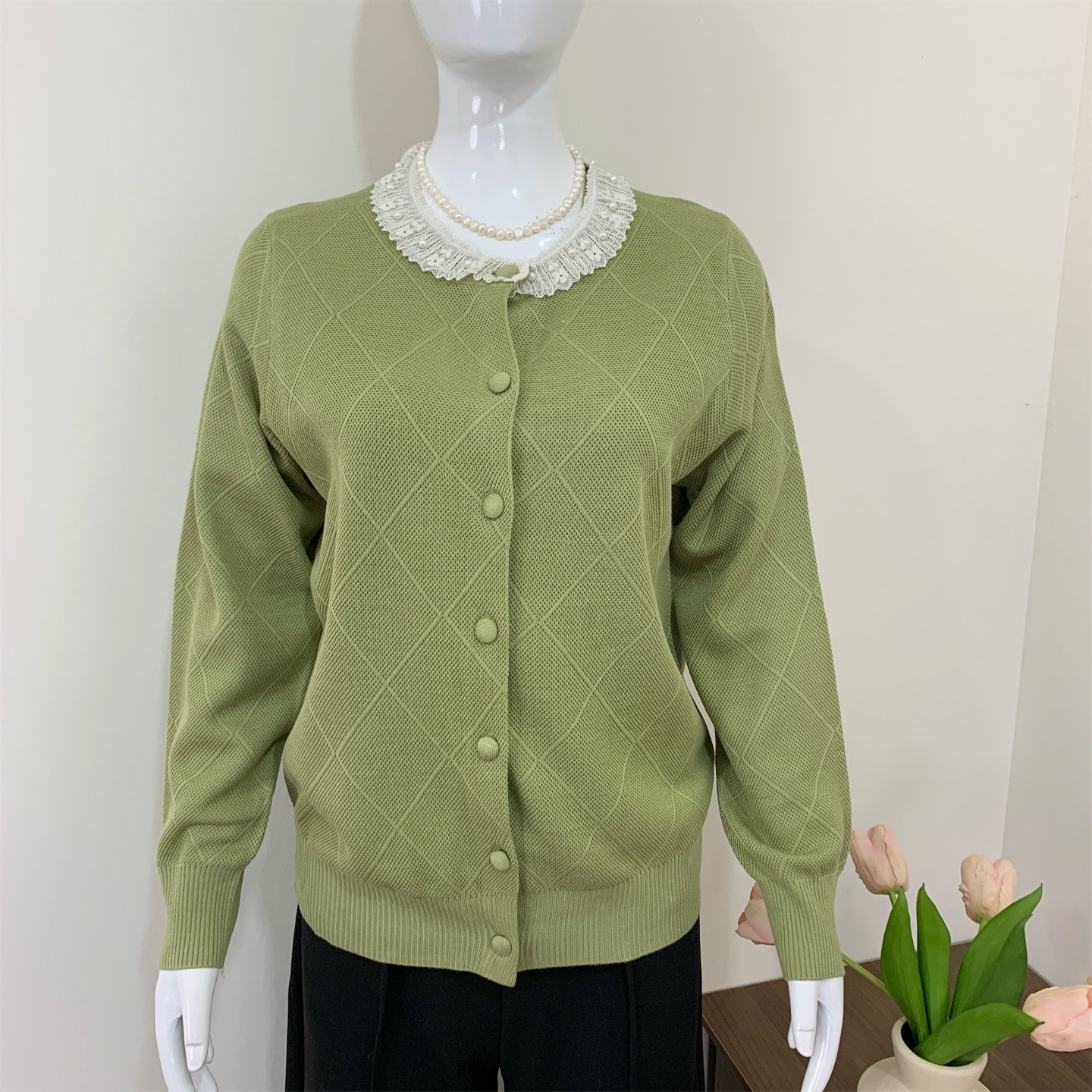 妈妈春装两件套2026新款针织开衫外套中老年人女夏季短袖T恤套装