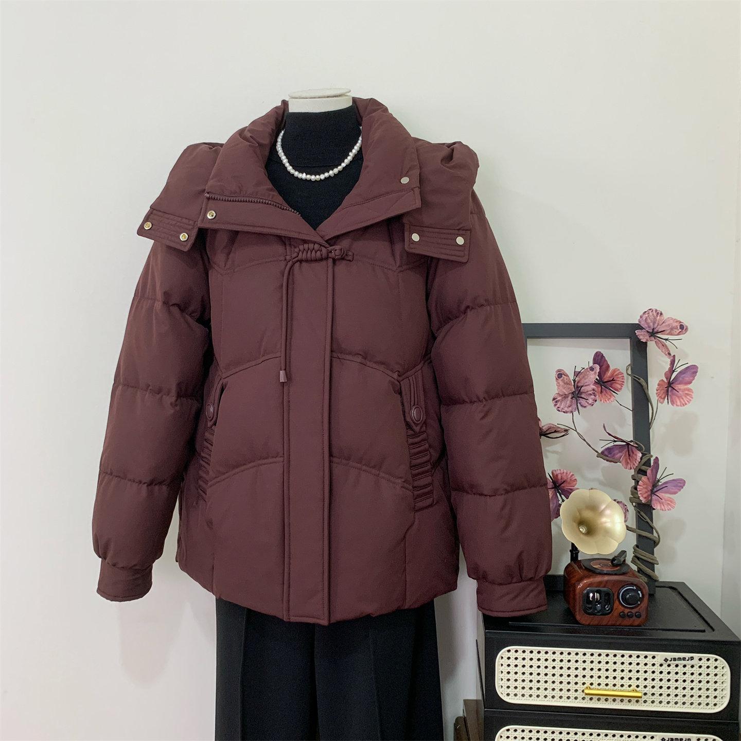 妈妈冬装高端气质保暖羽绒服外套