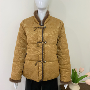 新中式妈妈冬装加绒加厚棉服外套中老年女装棉袄秋冬唐装保暖棉衣