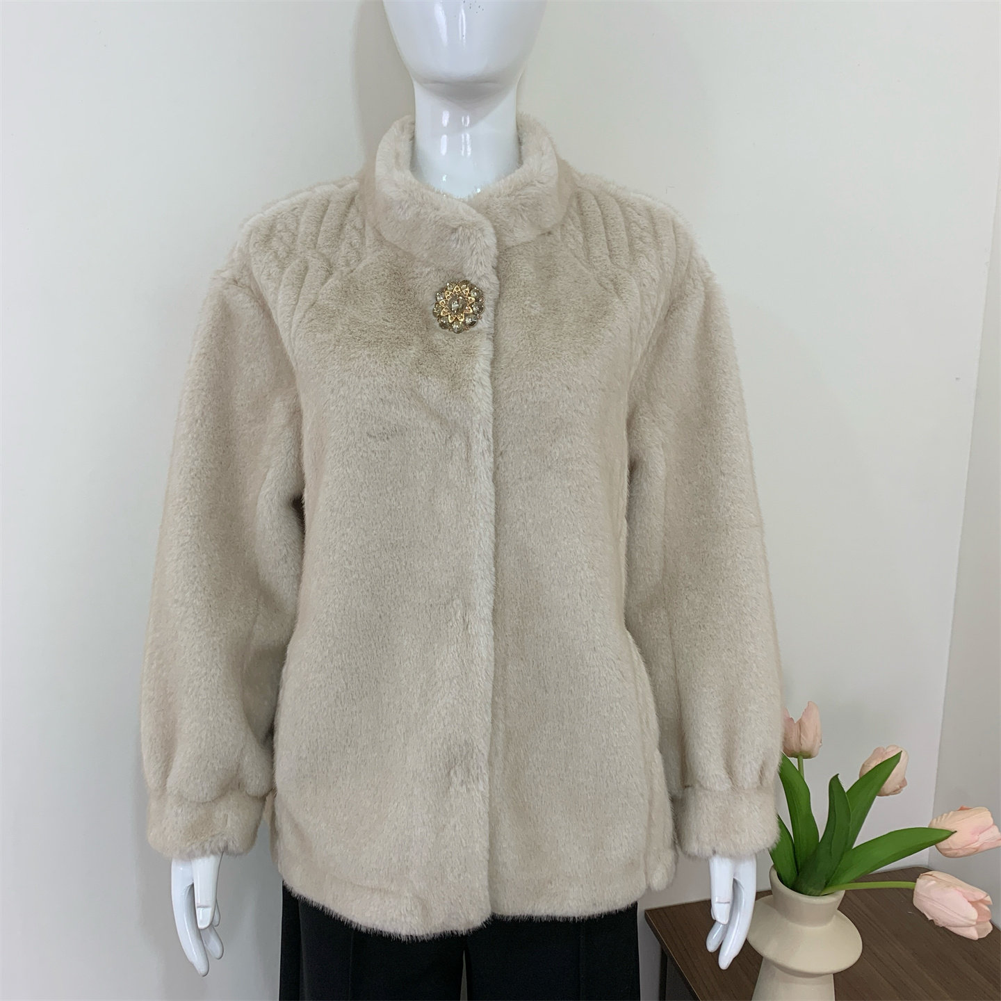 妈妈秋冬装仿水貂绒外套2025新款中老年女装皮毛一体高贵皮草大衣