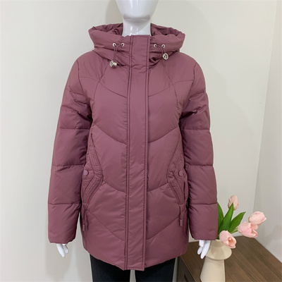 奶奶冬装中长款加厚保暖羽绒服女