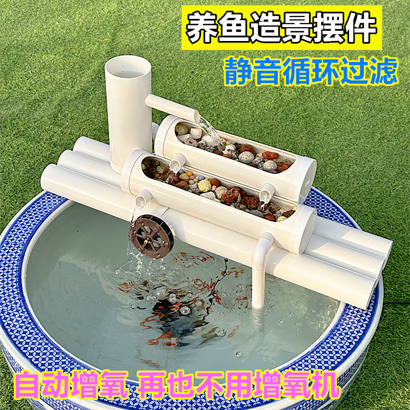 鱼池过滤器吸粪便净水增氧免换水