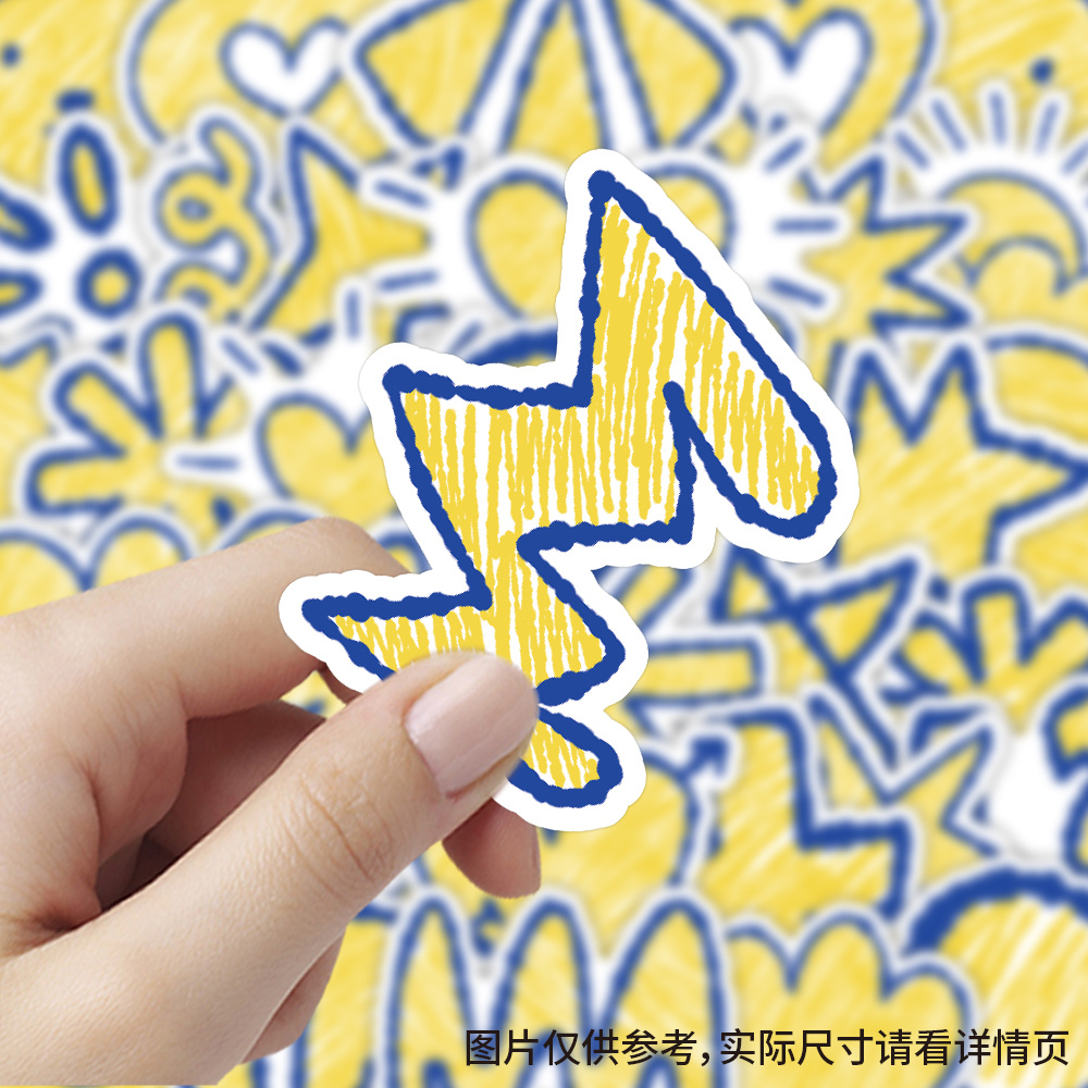 80张鲜亮风描边涂鸦贴纸