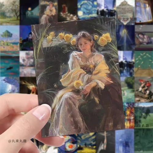世界名画贴纸ins风高级感