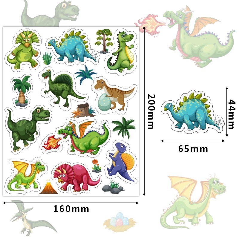 侏罗纪恐龙贴纸霸王龙三角龙
