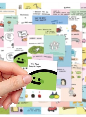 124张ins风cute小动物英文简约插画贴纸diy手账笔记本装饰diy贴画