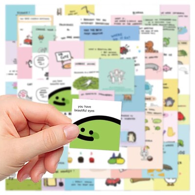 ins风cute小动物英文贴纸