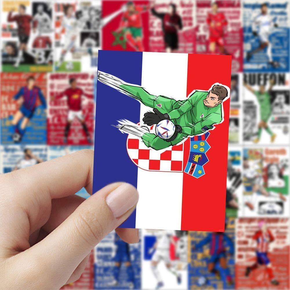63张足球巨星贴纸足球明星装饰手机壳笔记本电脑桌面防水贴画diy
