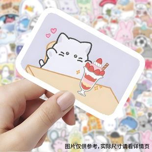 206张幽幽家族贴纸可爱卡通Q版 饰手账行李箱防水标签小贴画 趣味装