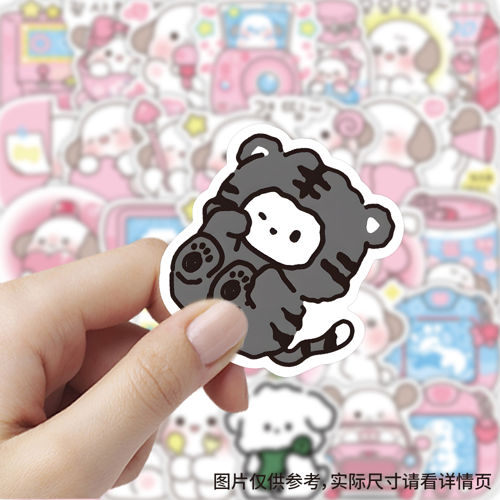 可爱小狗贴纸卡通手账防水标签