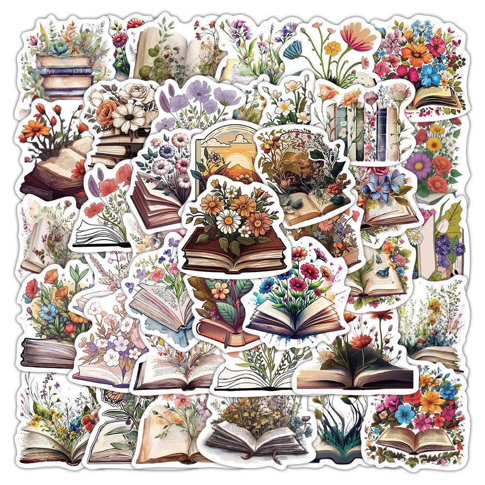120张从书中生长的花贴纸