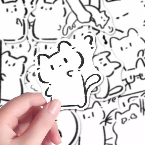 96张创意简笔画小猫贴纸