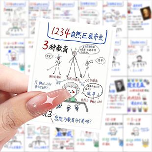 126张法案背诵漫画贴纸创意教育学考研口诀趣味装饰贴画