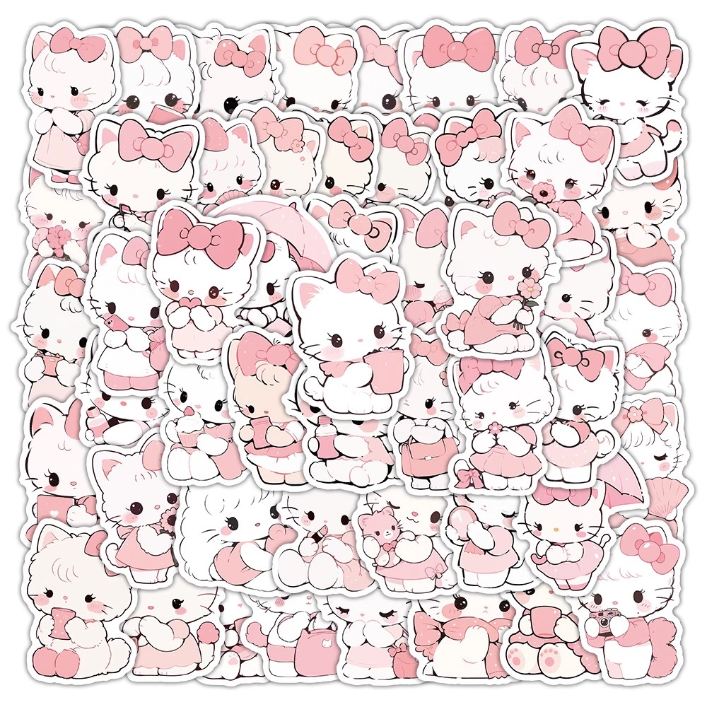 66张卡通粉色小猫贴纸合集