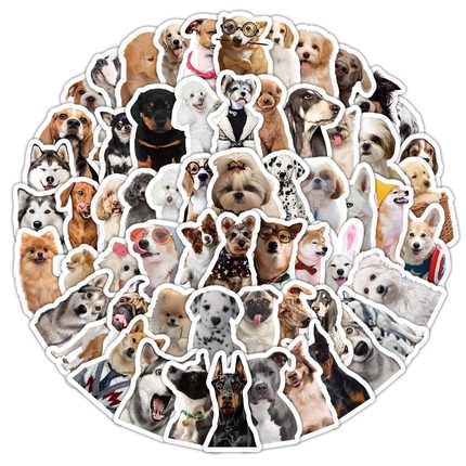 100张写实小狗贴纸合集ins风热门可爱小猫笔记本电脑行李箱ipad贴