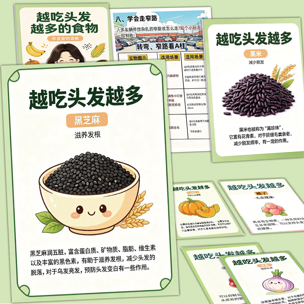 18张养发食物贴纸卡通创意图案插画养生食谱diy手账装饰标签贴画