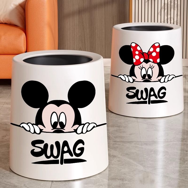 奶油风垃圾桶家用2024新款有盖