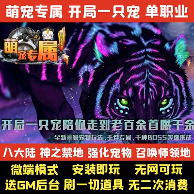 热血传奇单机版萌宠专属大世界神宠宝宝单职业GM后台电脑一键微端