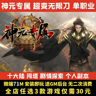 热血传奇单机版神元专属剧情超变单职业十大陆GM后台一键端大背包