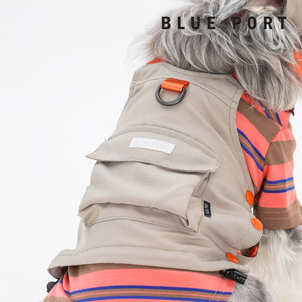 BluePort宠物衣服工装马甲背心可牵引中小型狗狗猫咪春秋背心