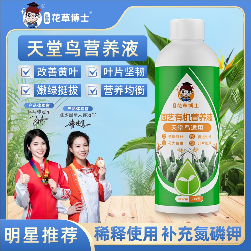 花草博士天堂鸟专用营养液黄叶卷边家用盆栽花卉植物通用型花肥料