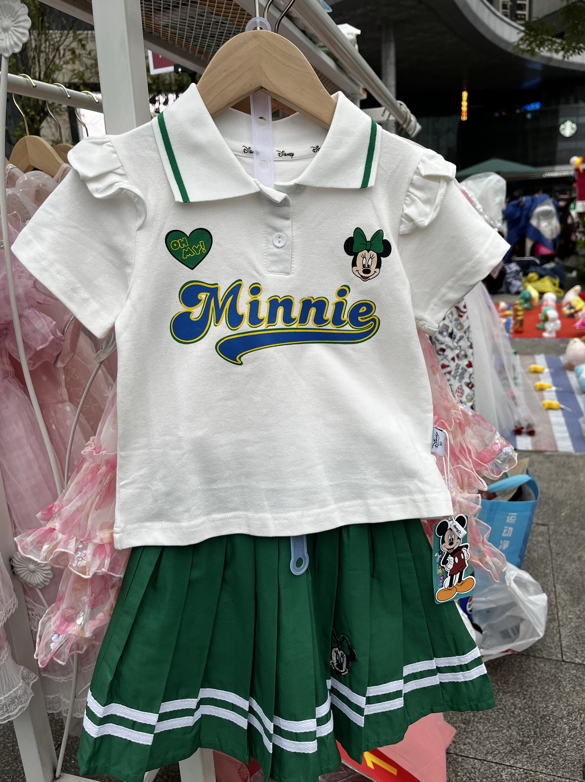 迪品牌清仓童装女童洋气套装夏季儿童学院风裙子两件套小童套装