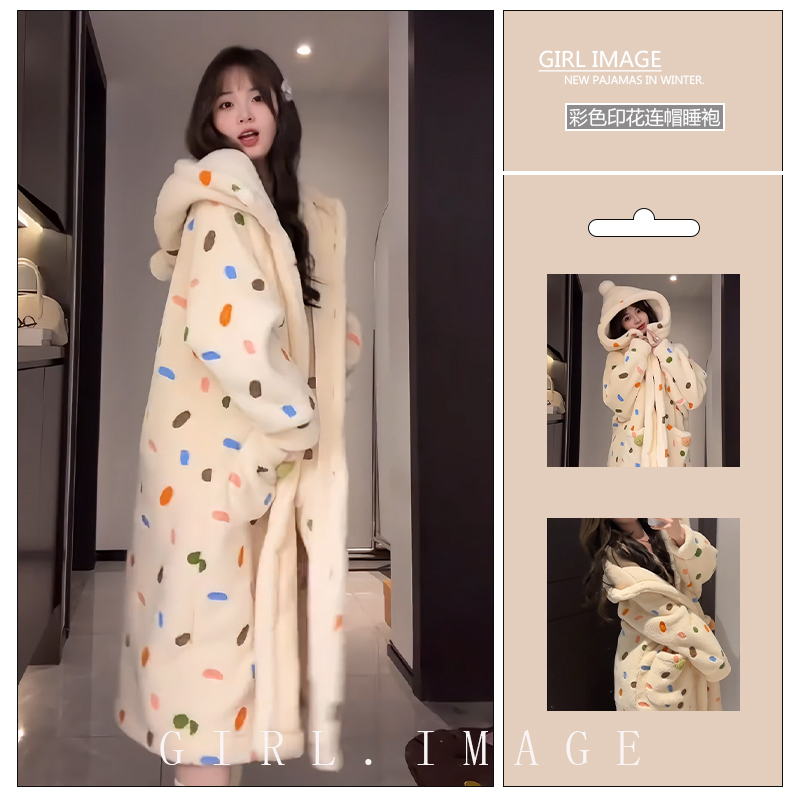冬季睡衣珊瑚绒睡袍新款睡袍