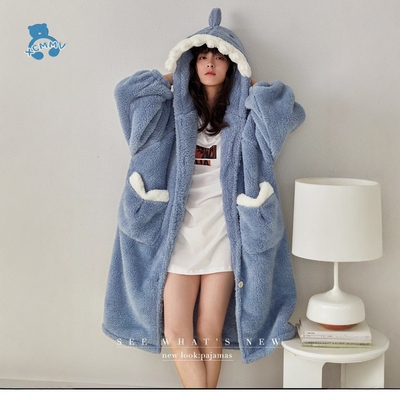 XCMMV冬季睡袍女珊瑚绒