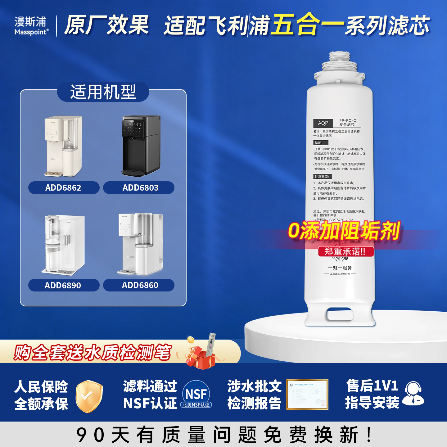 适用飞利浦净水滤芯ADD580/ADD5816806/8606/6803/6866/6862/6890