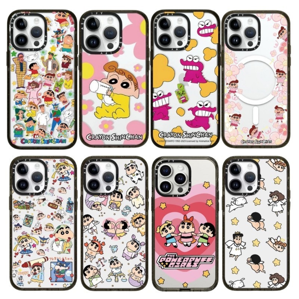 CASE 蜡笔小新适用于 iPhone16Promax适用Magsafe苹果15Pro手机壳2.5网格磁吸14网红可爱13卡通12保护套
