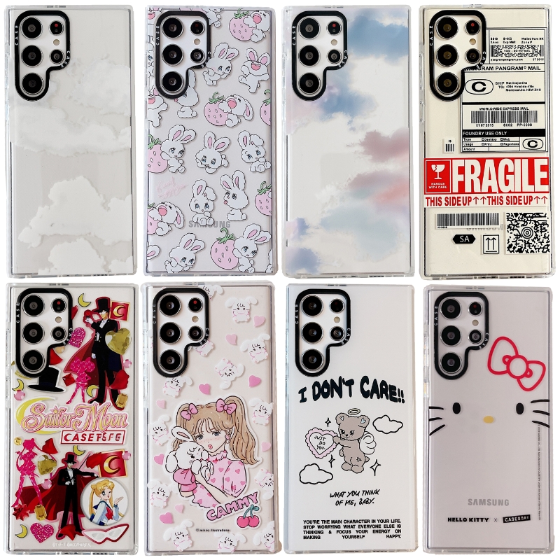 ins风 白框透明合集 适用于三星S23Ultra手机壳软壳S22Ultra防指纹防摔