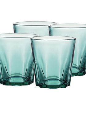 康宁玻璃杯家用耐高温水杯湖绿色啤酒杯