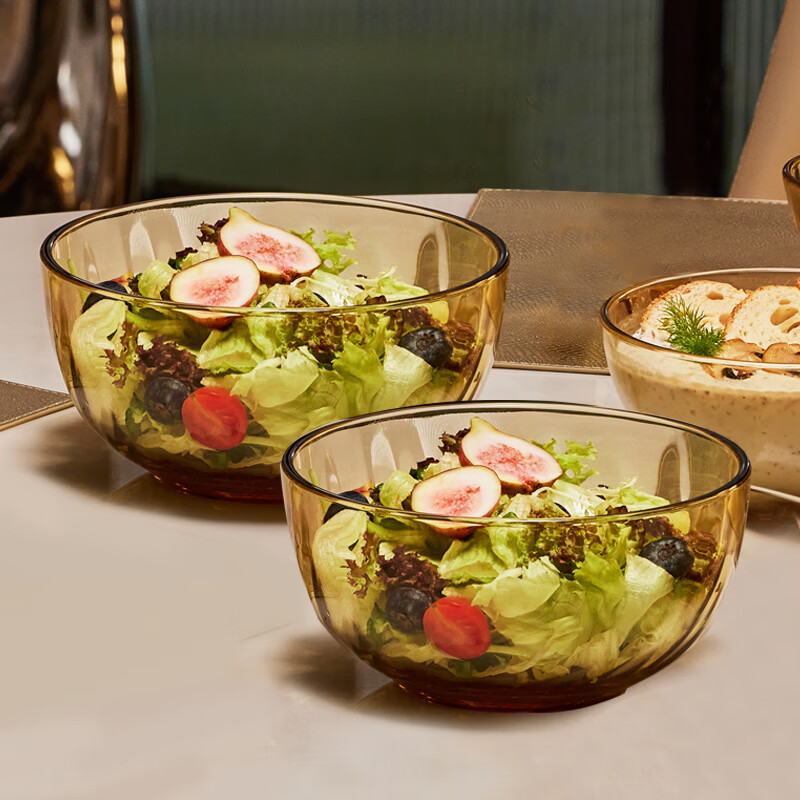 康宁餐具1.7L玻璃汤碗家用耐高温大容量沙拉碗