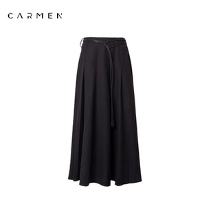 Carmen卡蔓高端品牌配腰帶壓褶半裙ZA2CSK926 小太陽嚴選