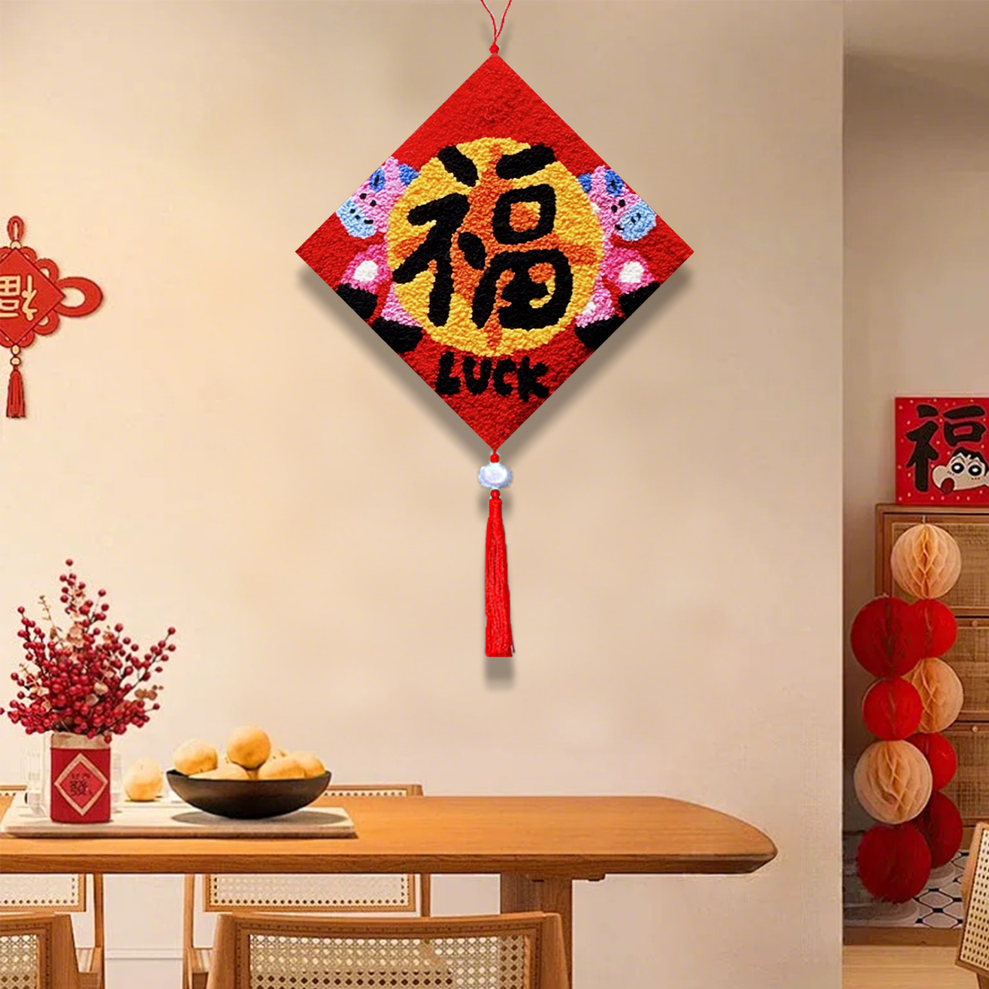 2026马年卡通毛球画新年手工材料