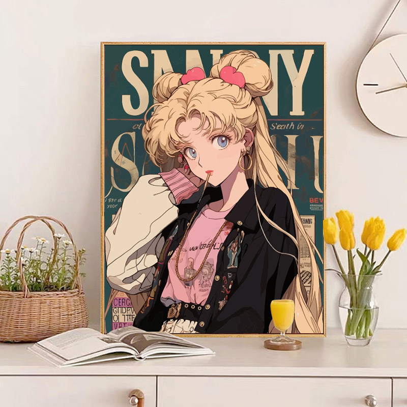 港风美少女战士diy数字油画填色手工填充手绘卡通动漫油彩画挂画,家居饰品,DIY/数字油画,淘宝优惠券,粉丝福利购,淘宝优惠卷