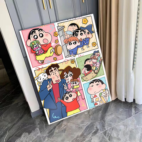 丙烯卡通蜡笔小新数字油画分镜画