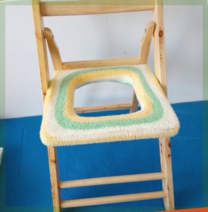 孕妇老年人坐便椅凳器坐垫家用实木折叠方形马桶椅子垫坐便套保暖