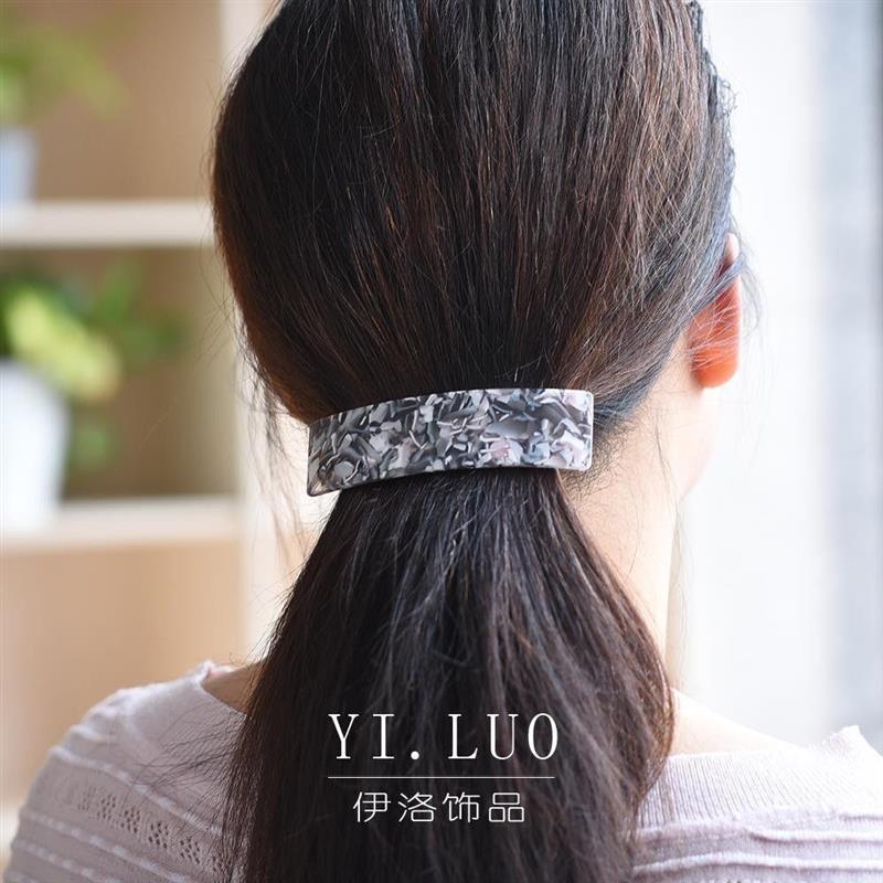 特大号全夹马尾宽边醋酸发夹简约日韩女一字夹顶夹弹簧夹发卡发饰