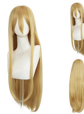 万用假发80cm黄色长直发毛娘cos动漫假发角色造型通用款 送发网