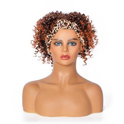 headband wig外贸头巾假发非洲女士刘海小卷发非洲卷假发厂家货源