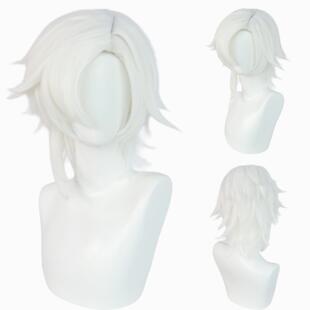 万用款假发 白色层次感蓬松短发 毛娘动漫角色造型  cos假发