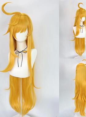 新款 原神 爱可菲/Escoffier姜黄色呆毛长鬓角长直发 cos假发