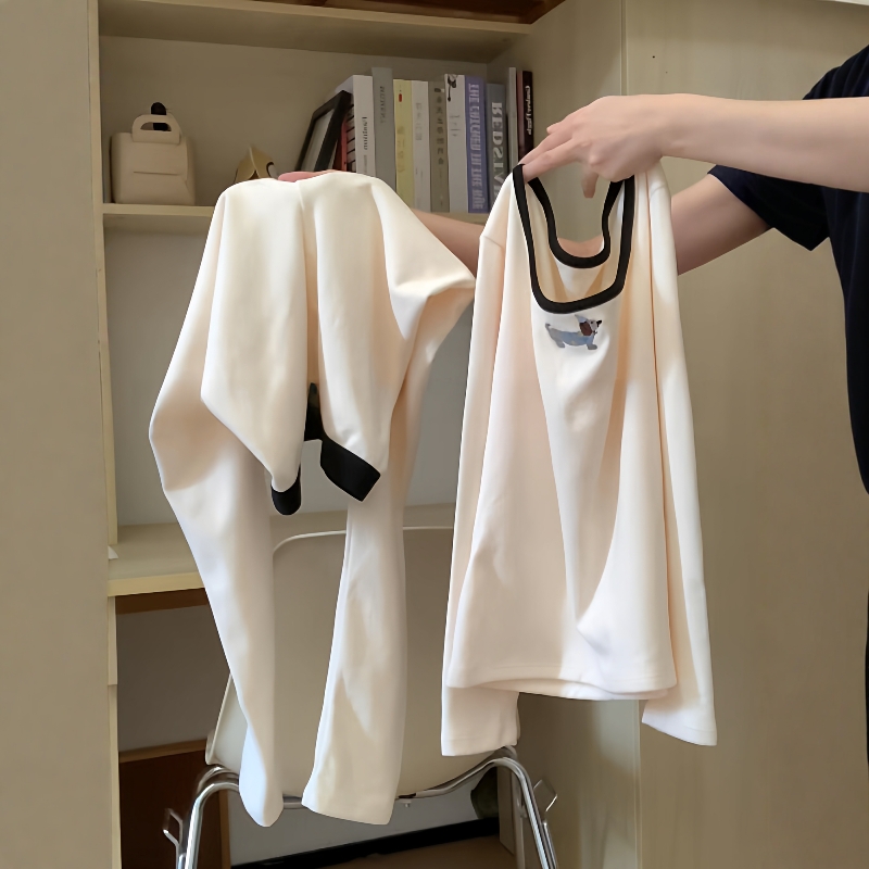 保暖衣女冬季贴身加厚加绒德绒秋衣秋裤女套装新款防寒圆领紧身