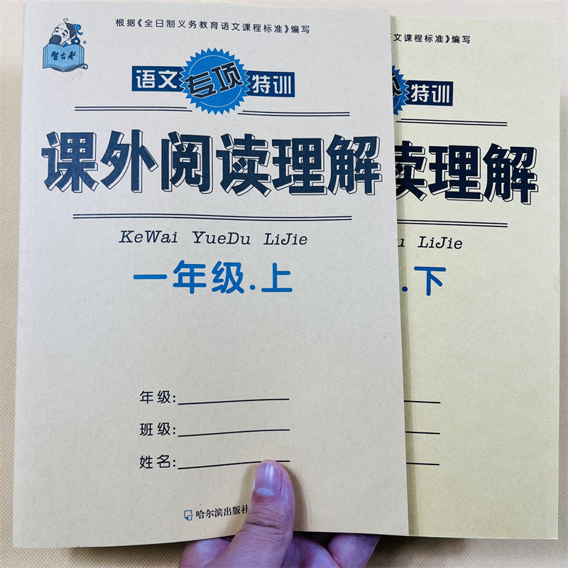 全2册课外阅读理解训练一年级上下册语文基础知识大全同步训练生汉字笔画笔顺词语人教版同步练习册识字表写字表汉语拼音专项训练