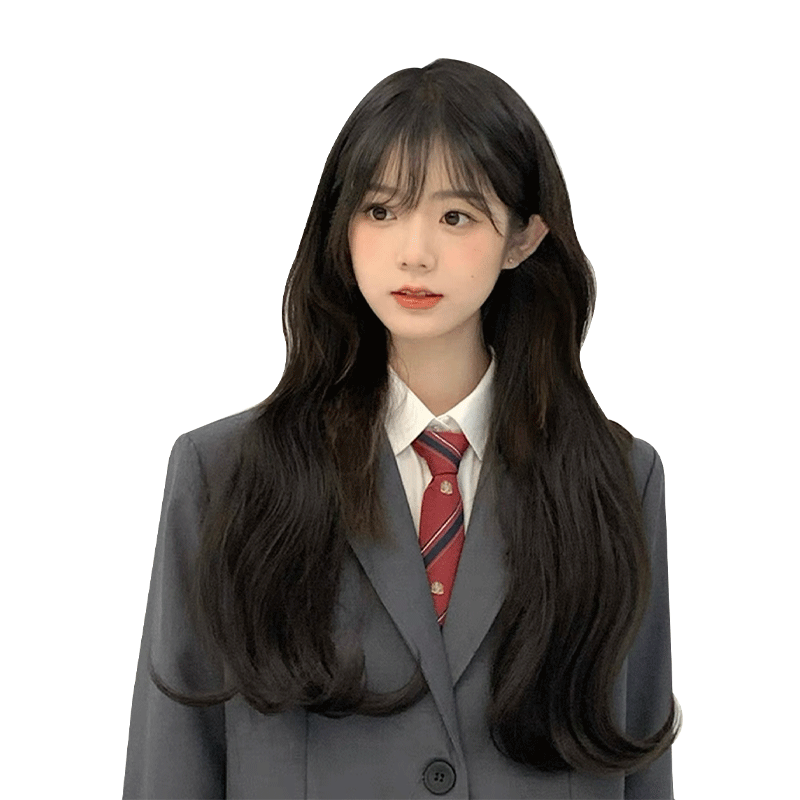 说鹿假发女长发lolita长卷发全头套式自然网红空气刘海假发套