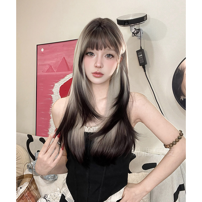 说鹿假发夏季新款女长直发渐变假发女全头套lolita假发自然假发套